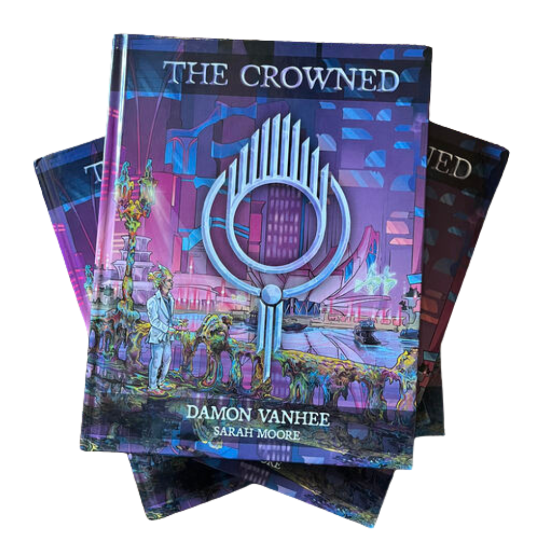 The Crowned core book is 200+ full-color pages, hardbound printed by the good folks at DriveThruRPG. We have a single artist throughout the book, ensuring a consistency of aesthetic and tone from